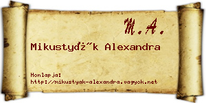 Mikustyák Alexandra névjegykártya