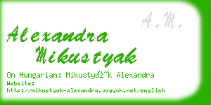 alexandra mikustyak business card